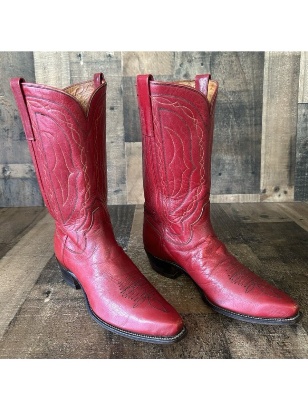 Hyer Vintage Red Snip Toe Western Cowboy Boots Womens 6 B - Picture 2 of 12